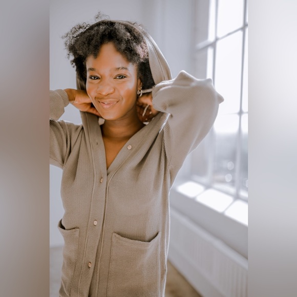 NWT - The Good Alma Clary Sage Waffle Knit Cadigan - Picture 4 of 5